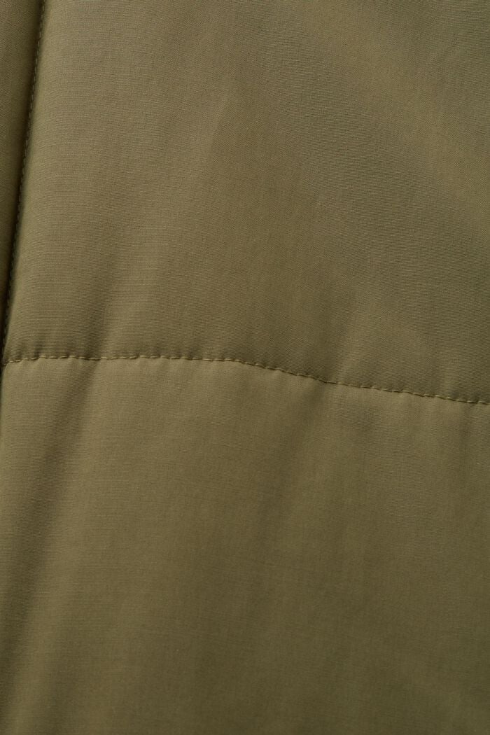Z recyklingu: pikowany płaszcz z polarową podszewką, KHAKI GREEN, detail image number 5
