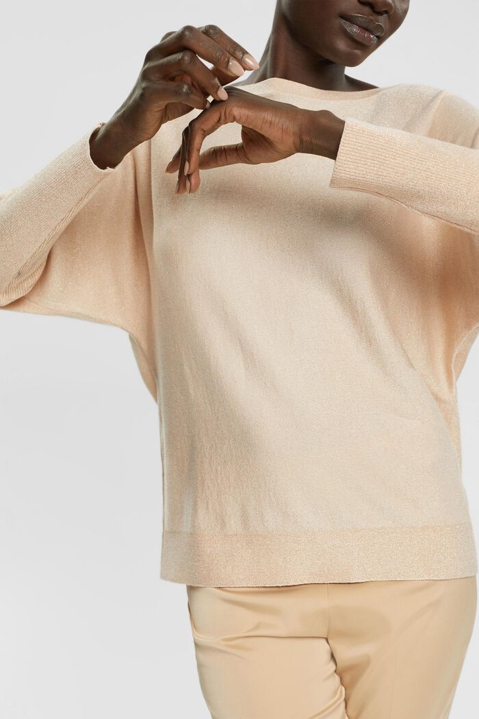 Błyszczący sweter, LENZING™ ECOVERO™, DUSTY NUDE, detail image number 2