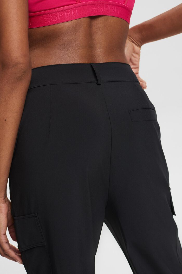 Spodnie joggingowe w stylu cargo, BLACK, detail image number 3