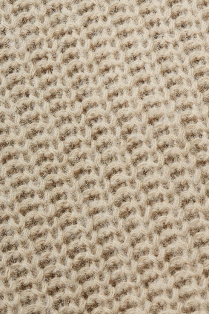 Sweter z prążkowanej dzianiny, SAND, detail image number 5