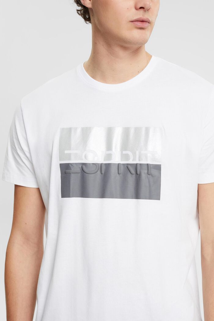 T-shirt z wytłoczonym logo, WHITE, detail image number 2