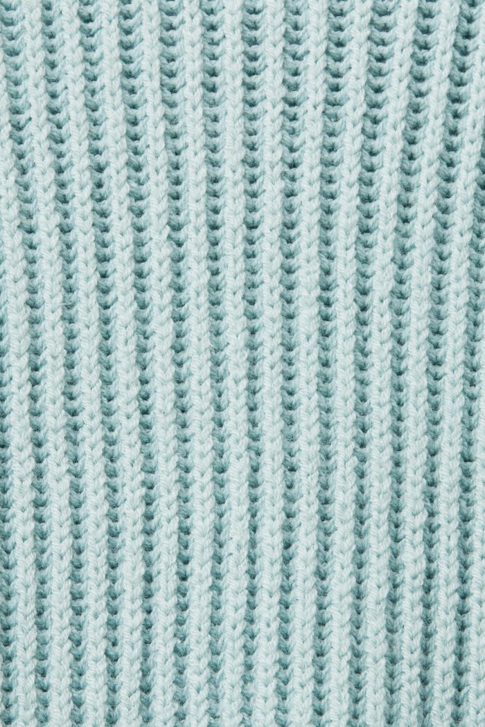 Sweter z prążkowanej dzianiny z półgolfem, LIGHT AQUA GREEN, detail image number 5