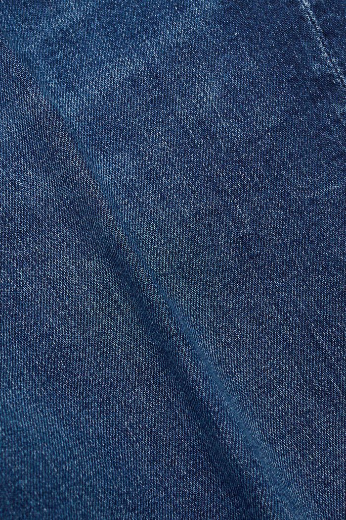 Dżinsowe szorty ze średnim stanem, fason straight, BLUE DARK WASHED, detail image number 6