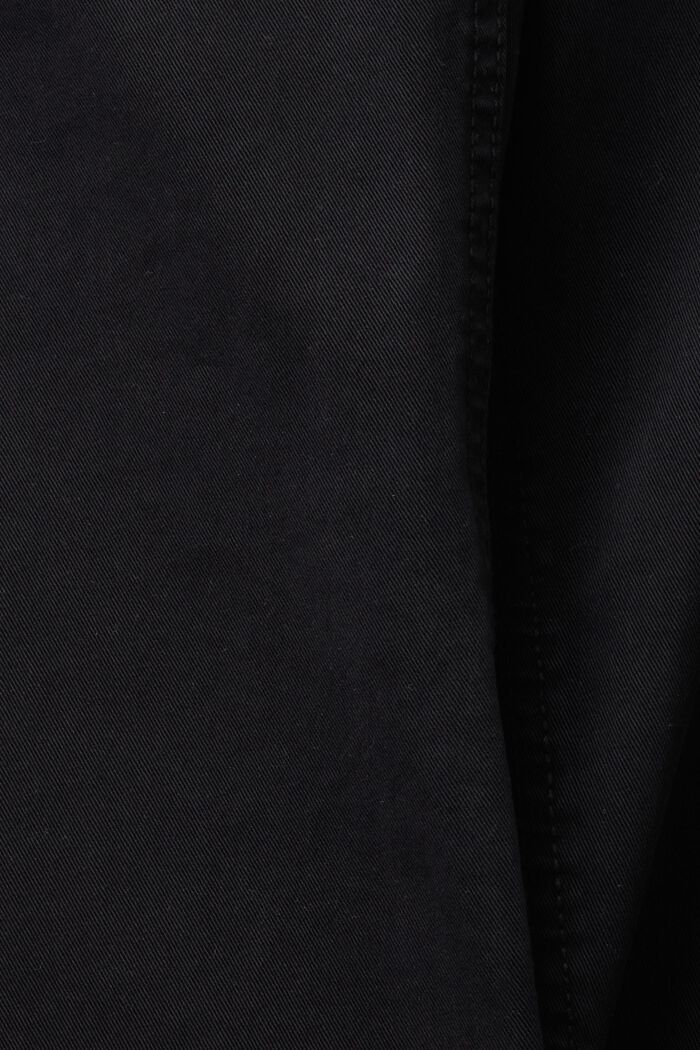 Elastyczne spodnie ze średnim stanem i skróconymi nogawkami, BLACK, detail image number 7