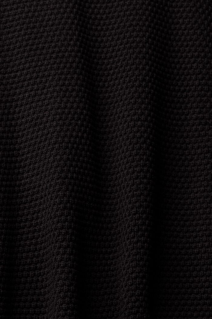Fakturowany sweter z półgolfem, mieszanka bawełniana, BLACK, detail image number 1