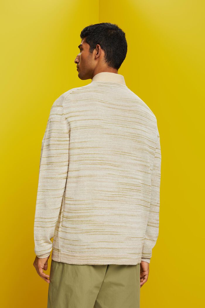 Sweter z kolorowej przędzy, mieszanka z lnem, SAND, detail image number 3