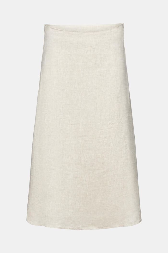 Spódnica midi z niebarwionego lnu, BEIGE, detail image number 7