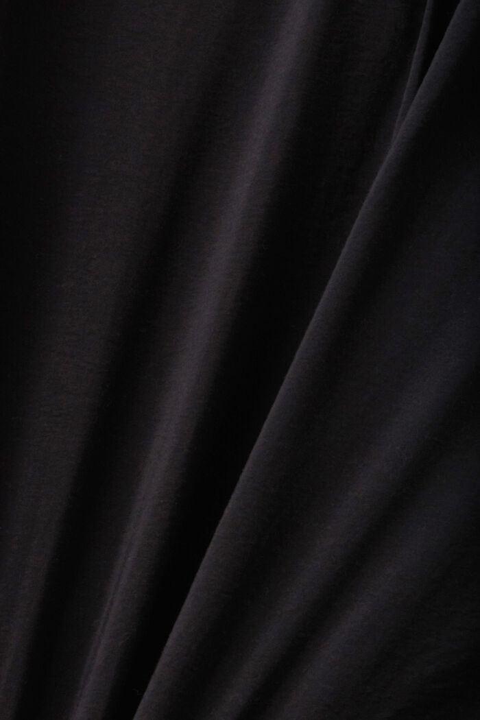 Marszczona bluzka z wiązanym detalem, BLACK, detail image number 4