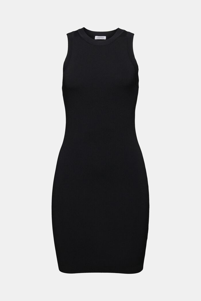 Dzianinowa sukienka mini bez rękawów, BLACK, detail image number 5