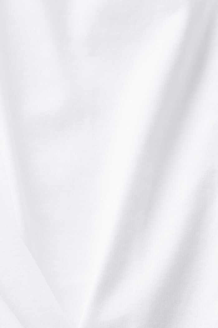 T-shirt z długim rękawem z bawełnianego dżerseju, WHITE, detail image number 4