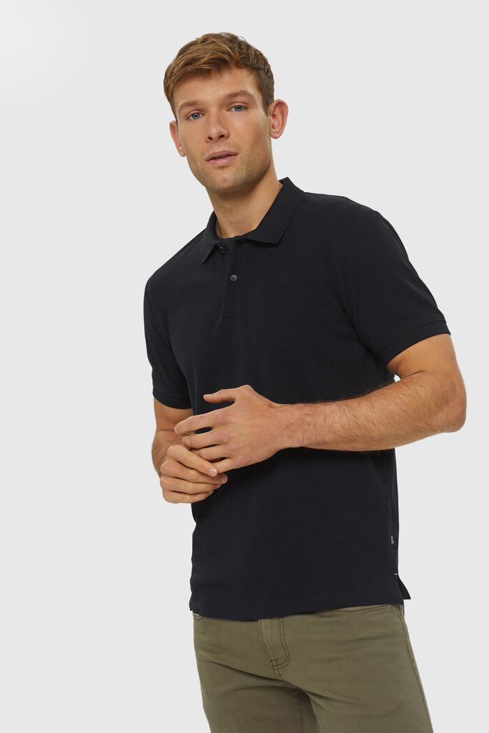 Koszulka polo z piki z bawełny pima, BLACK, detail image number 0