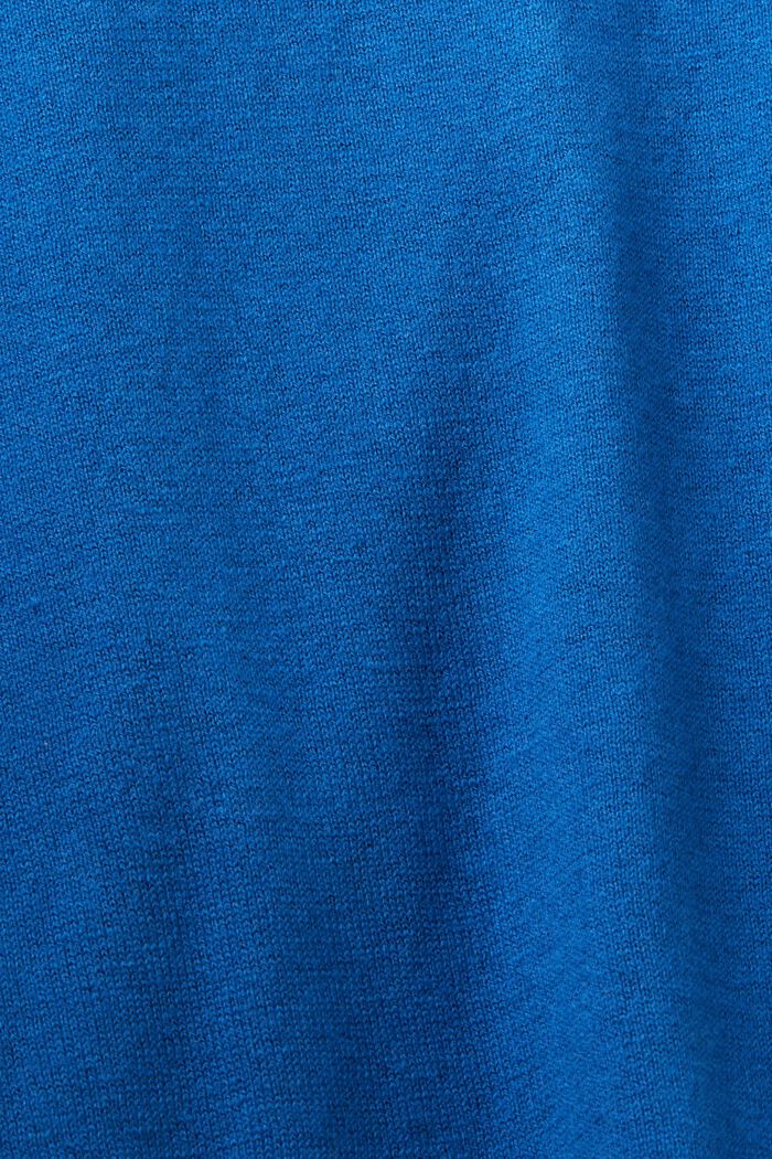 Sweter z krótkim rękawem i kaszmirem, BRIGHT BLUE, detail image number 4