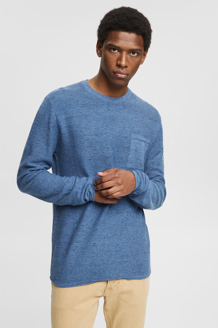 Z lnem: melanżowy sweter