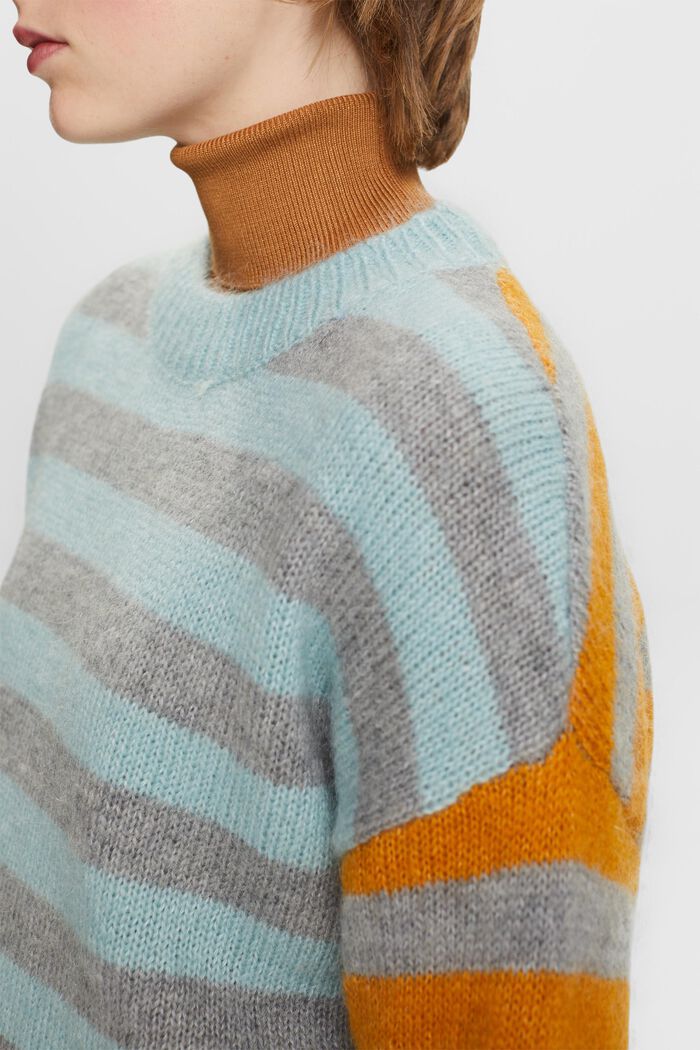 Sweter z mieszanki wełny i moheru, MEDIUM GREY, detail image number 4