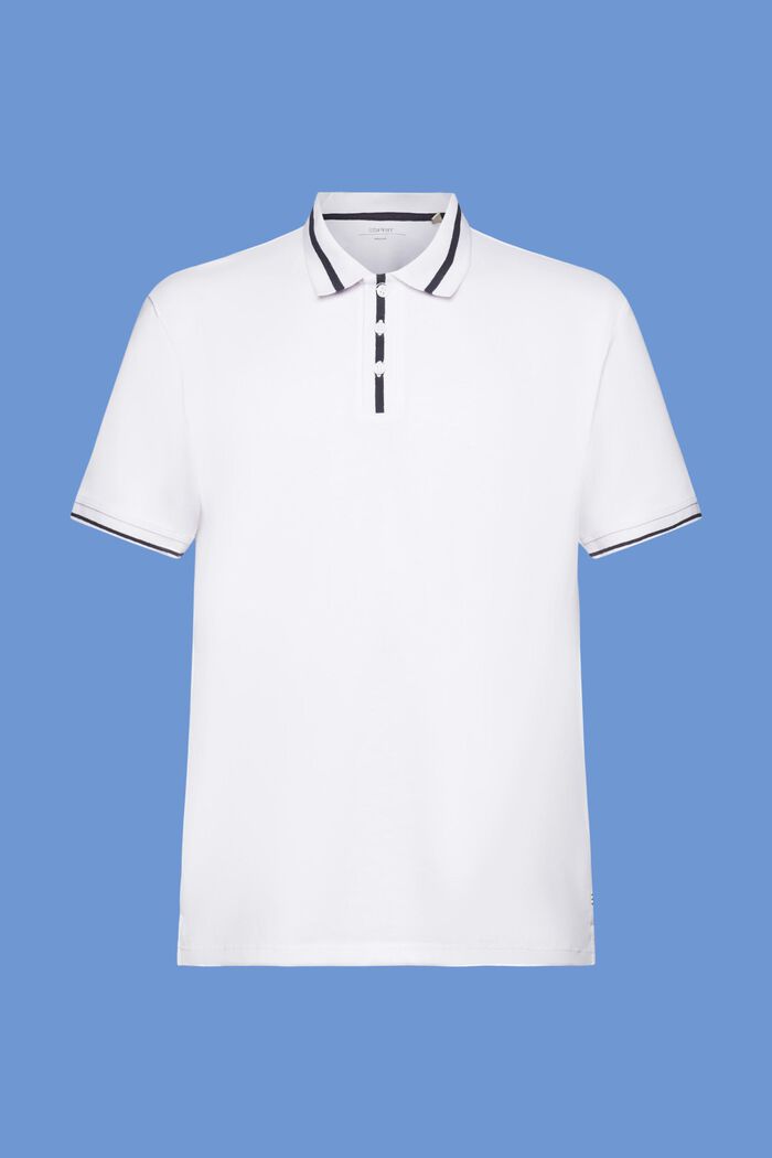 Dżersejowa koszulka polo, mieszanka bawełniana, WHITE, detail image number 6