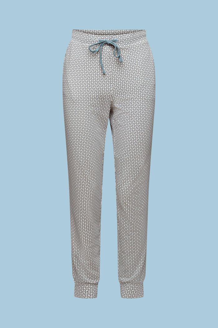 Dżersejowe spodnie od piżamy z nadrukiem, TEAL BLUE, detail image number 5