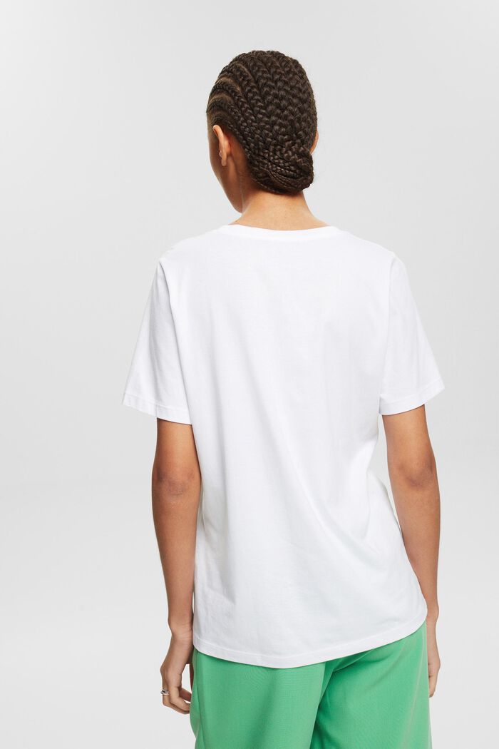 Koszulka basic w 100% z bawełny organicznej, WHITE, detail image number 3