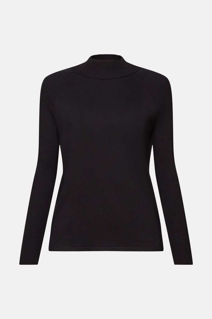 Sweter z półgolfem, LENZING™ ECOVERO™, BLACK, detail image number 6