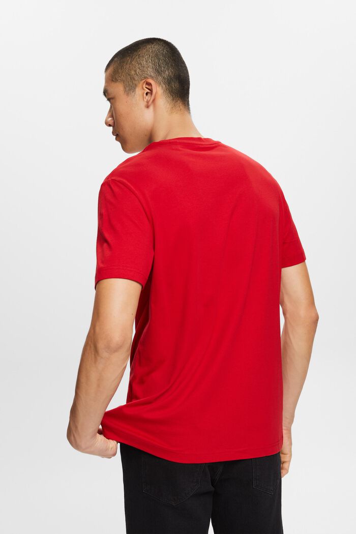T-shirt z dżerseju z bawełny pima, DARK RED, detail image number 3