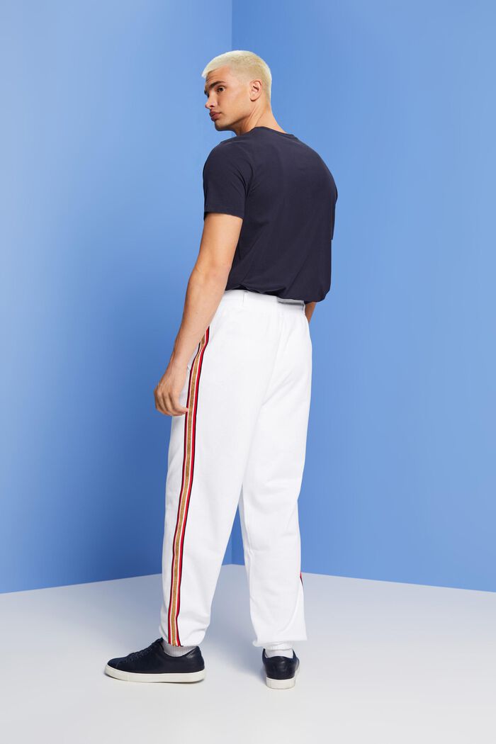 Bawełniane spodnie dresowe w paski, WHITE, detail image number 3