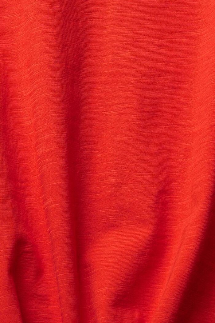 Bluzka z długim rękawem z bawełny, ORANGE RED, detail image number 1