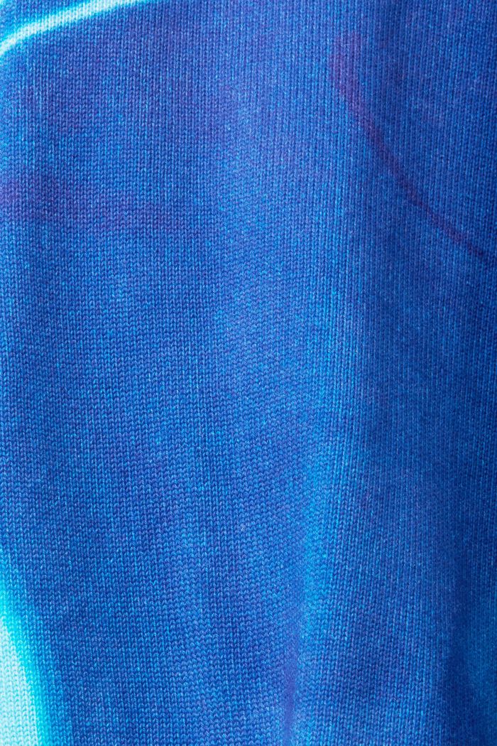Bawełniany sweter ze wzorem na całej powierzchni, BLUE, detail image number 5