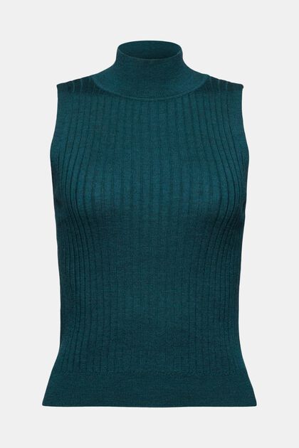 Sweter bez rękawów z delikatnej wełny merynosów