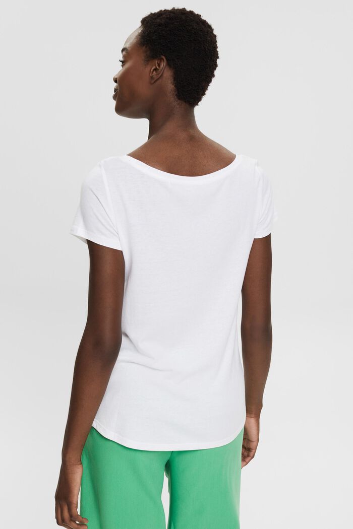Dwupak: T-shirt z linii basic, mieszanka bawełny ekologicznej, WHITE, detail image number 1