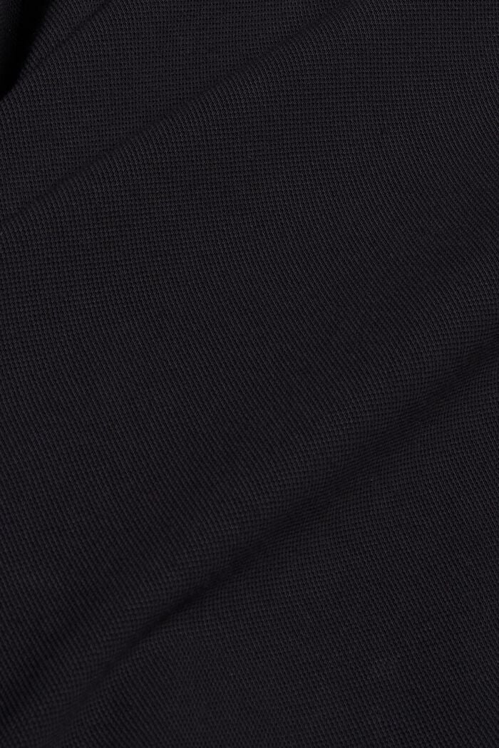 Bluzka z długim rękawem z piki, merceryzowana bawełna ekologiczna, BLACK, detail image number 4