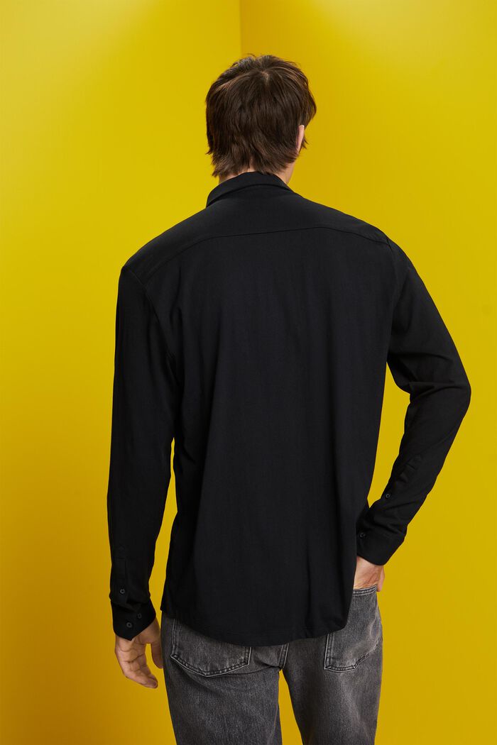 Dżersejowa koszulka z długim rękawem, 100% bawełny, BLACK, detail image number 3