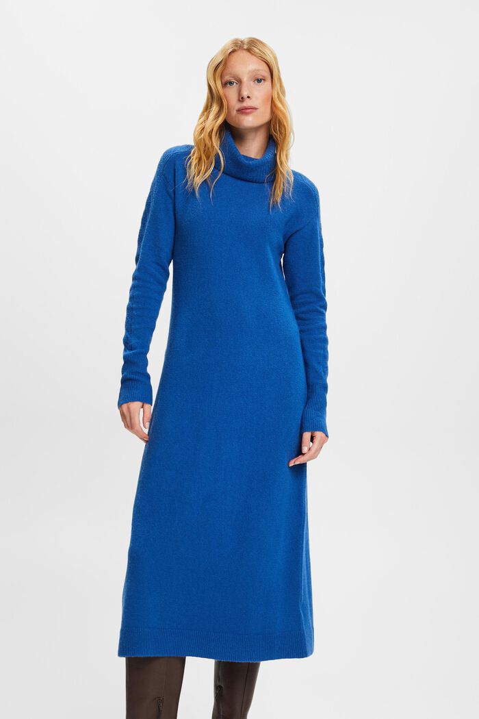 Sukienka mini z półgolfem, BRIGHT BLUE, detail image number 2
