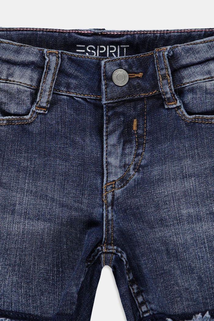 Dżinsowe szorty z regulowanym pasem, BLUE MEDIUM WASHED, detail image number 2