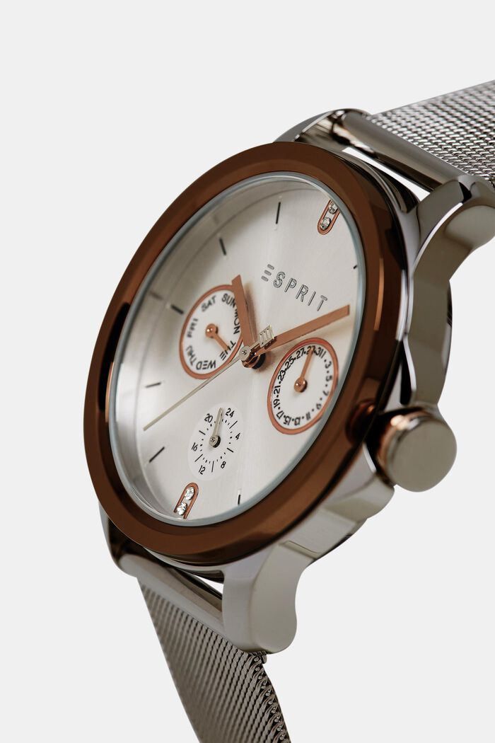 Zegarek ze stali szlachetnej z datownikiem, SILVER, detail image number 1