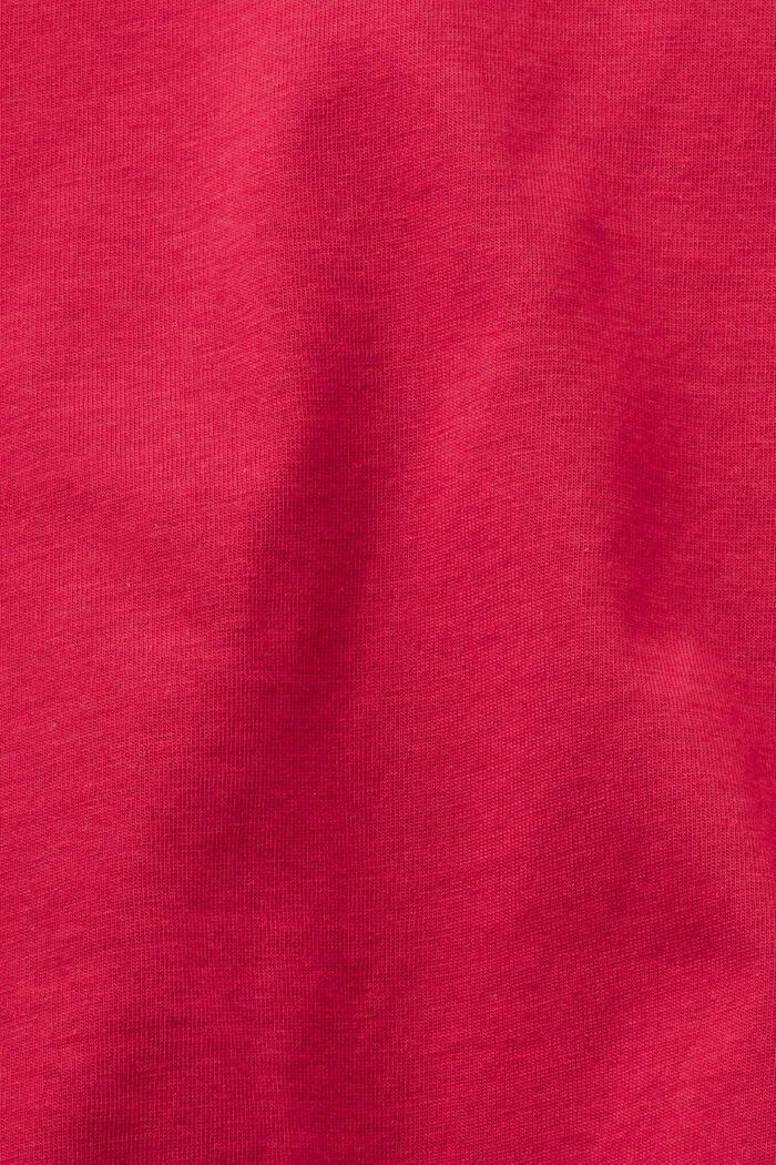 Bawełniany T-shirt z dekoltem w serek bez rękawów, DARK PINK, detail image number 5