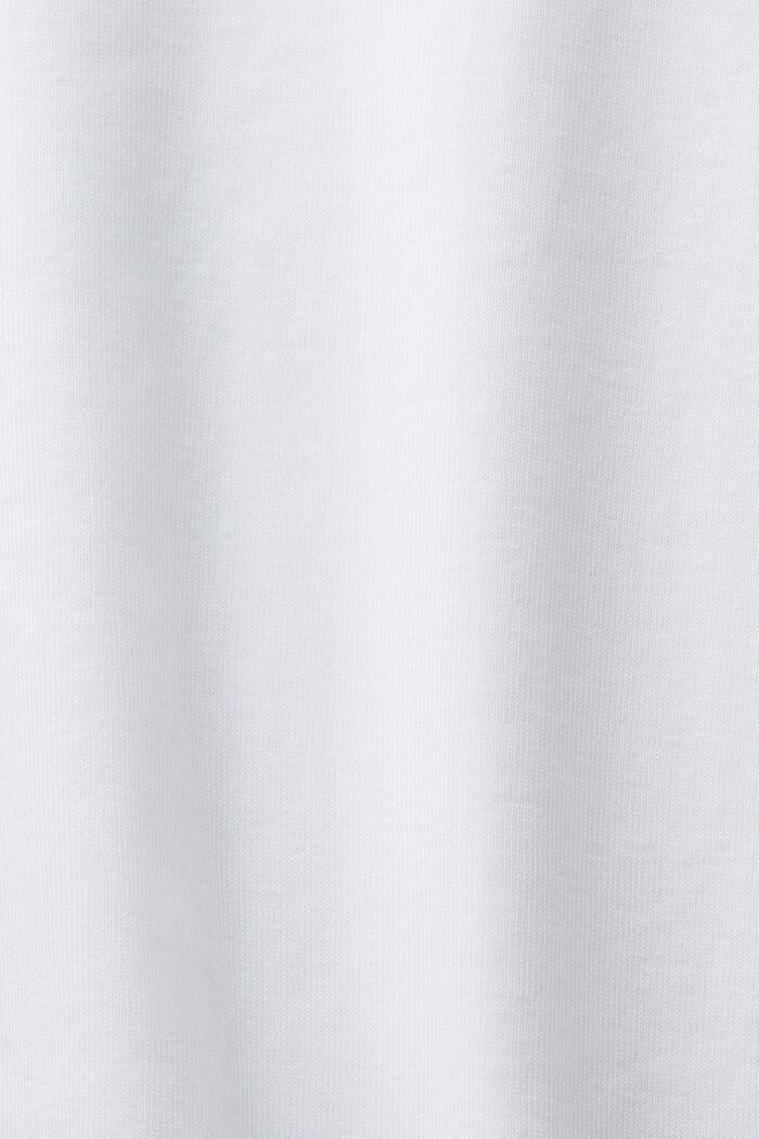Bluzka z długim rękawem z bawełnianego dżerseju, WHITE, detail image number 5
