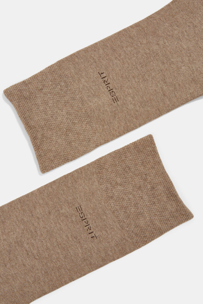 Skarpety z mieszanki z bawełną organiczną, 2 pary, NUTMEG MELANGE, detail image number 1