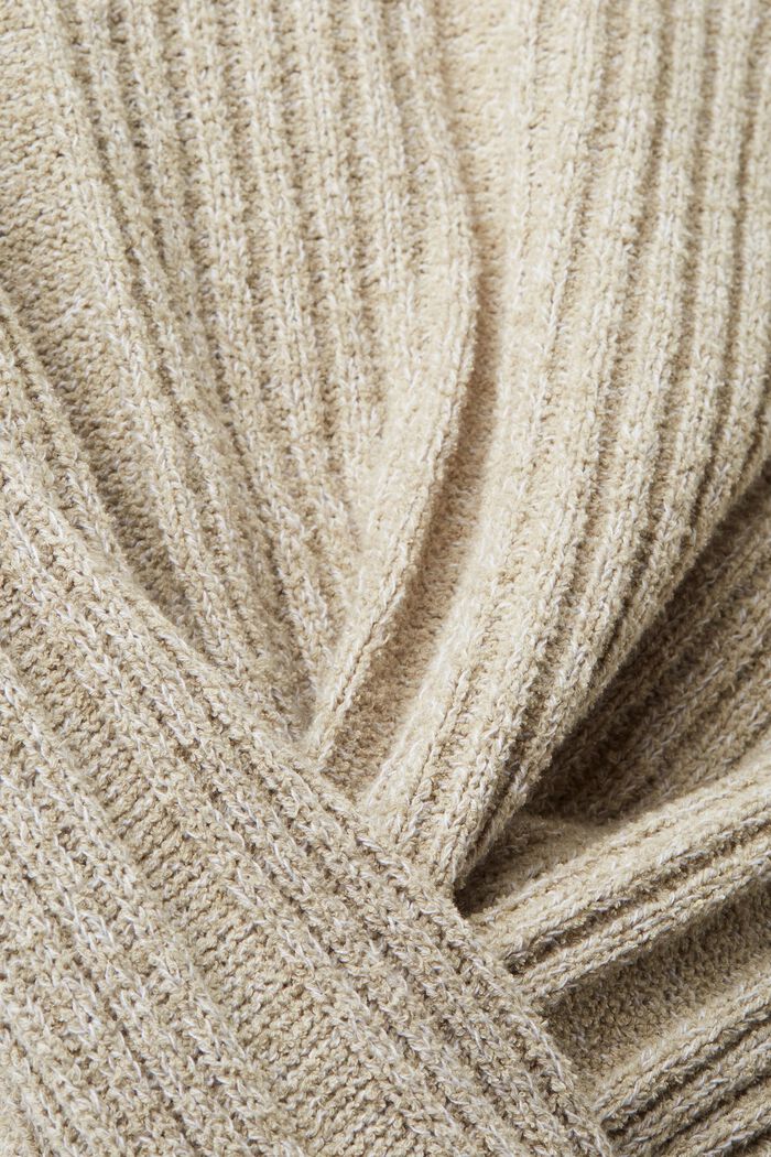 Kardigan z prążkowanej bawełny, DUSTY GREEN, detail image number 5