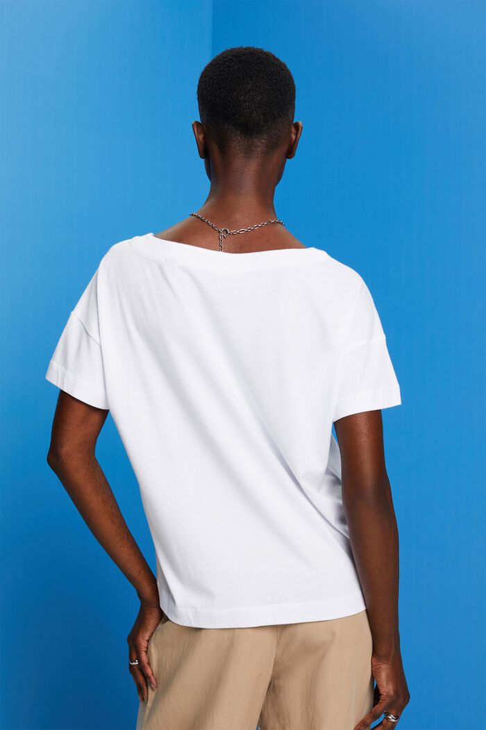 Haftowany T-shirt, TENCEL™, WHITE, detail image number 3