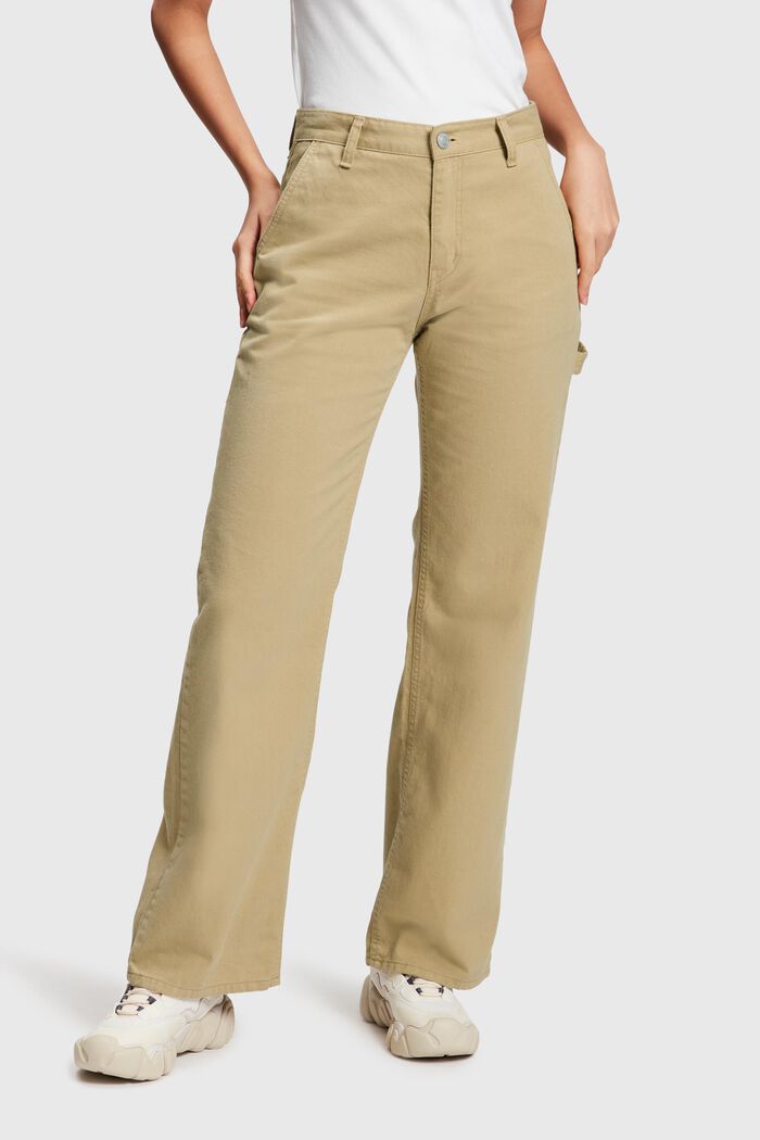 Męskie spodnie bojówki, BEIGE, detail image number 2