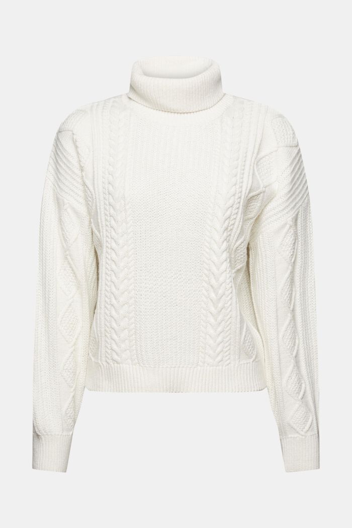 Sweter z półgolfem i wzorem w warkocze, ICE, detail image number 7