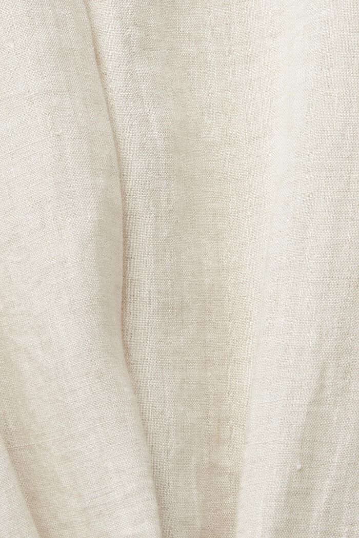 Bluzka z lnu z wiązanym paskiem, SAND, detail image number 4