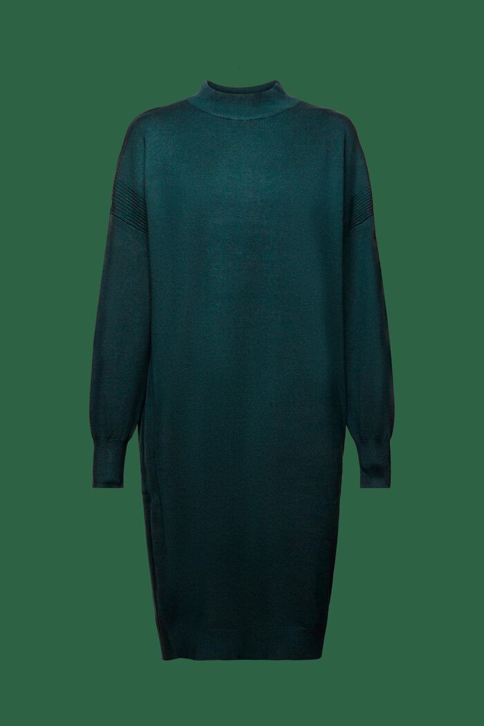 Dzianinowa sukienka ze stójką, EMERALD GREEN, detail image number 6
