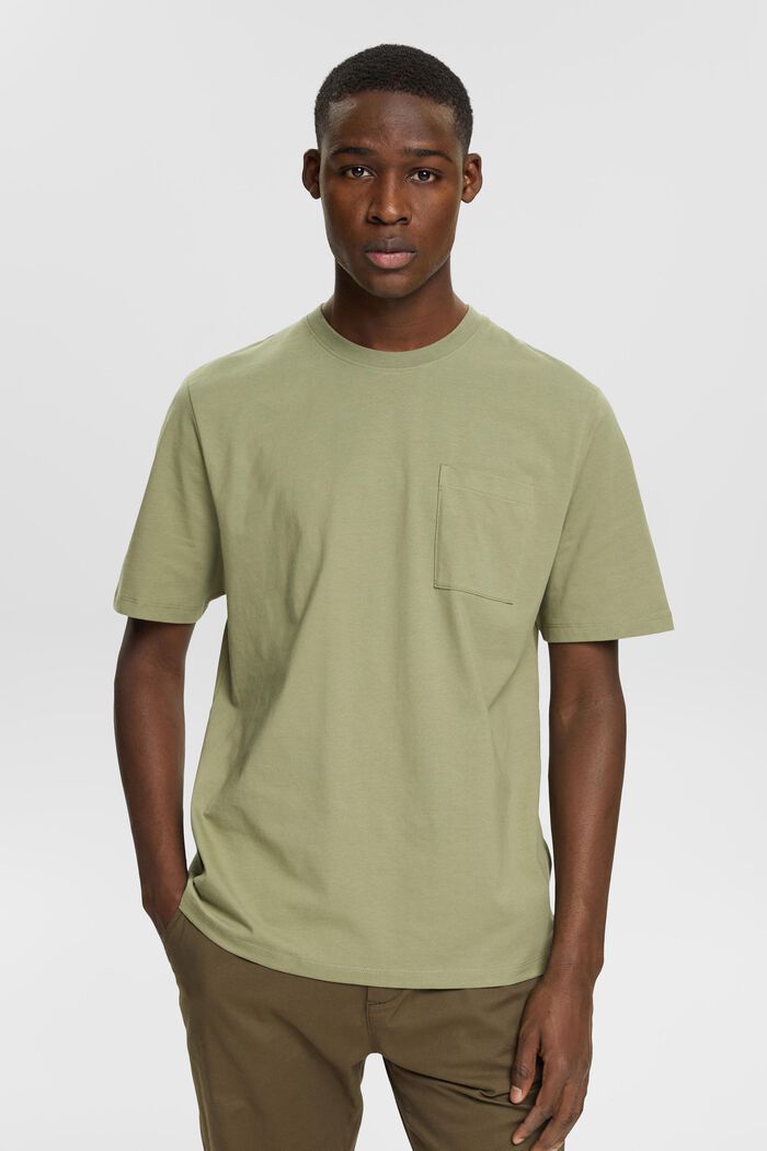 T-shirt z dżerseju, 100% bawełny, LIGHT KHAKI, detail image number 0