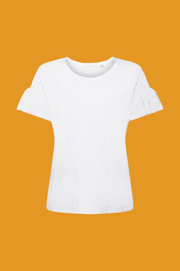 T-shirt z fakturowanym wzorem, WHITE, detail image number 5