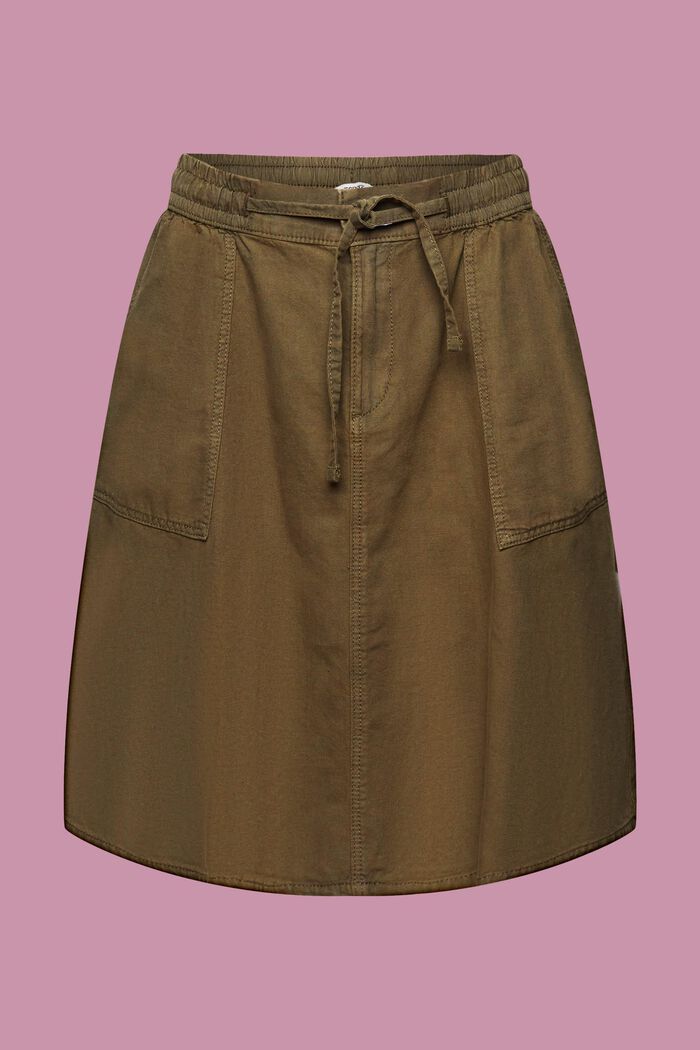 Spódniczka mini z elastycznym pasem, KHAKI GREEN, detail image number 7