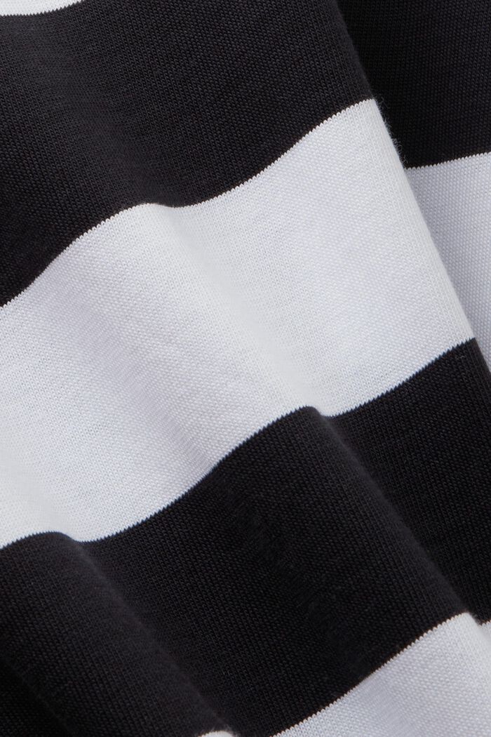 Dżersejowy top w paski z bawełny, BLACK, detail image number 5