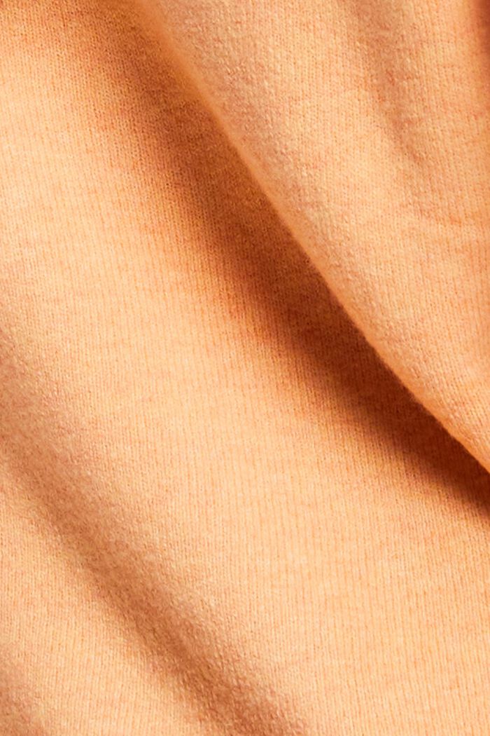 Sweter z dekoltem w serek z mieszanki wełnianej, PEACH, detail image number 4