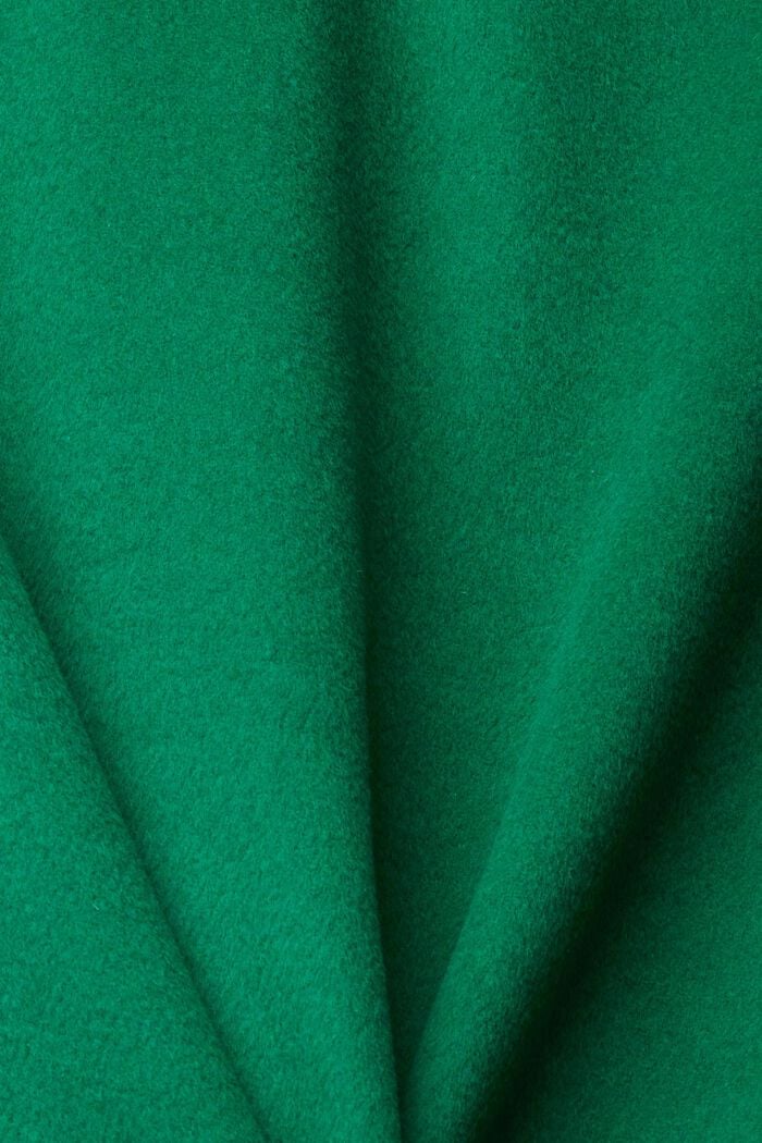 Spódnica mini z mieszanki wełnianej, EMERALD GREEN, detail image number 6