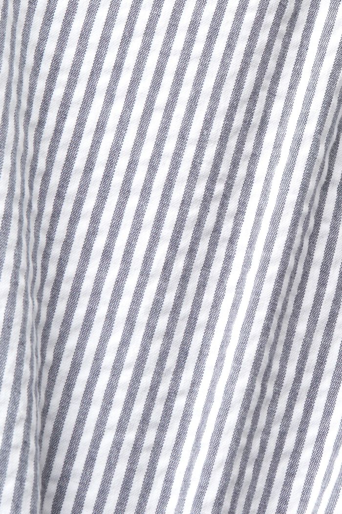 Pasiaste szorty z plecionym paskiem z rafii, NAVY, detail image number 6