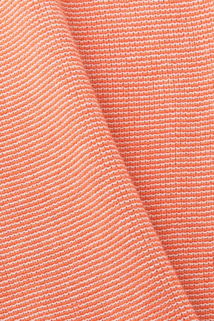 Sweter z półgolfem w paski, ORANGE RED, detail image number 5